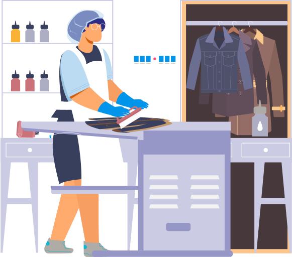 Illustration of leather jacket cleaning services